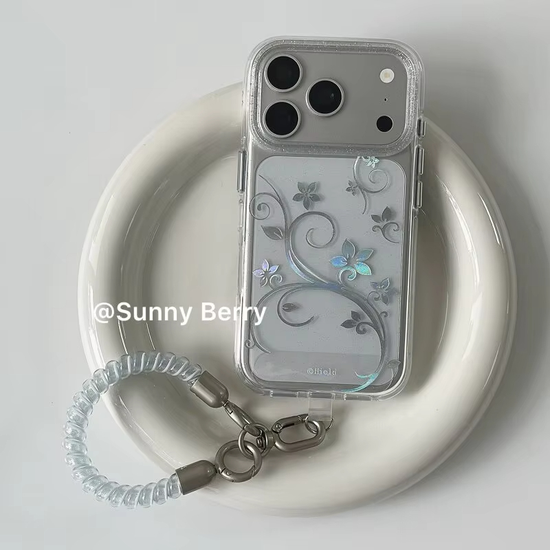 Y2K Phone Accessories - Modieus eenvoudig bloemenranken Y2K glitter telefoonhoesje