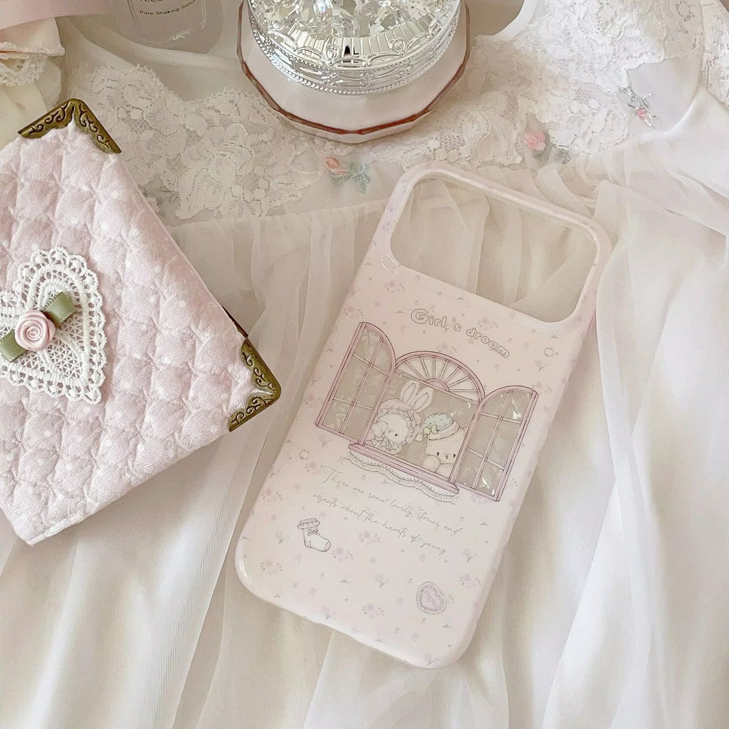 Y2K Phone Accessories - Kawaii Bunny Bear Bloemige Roze Y2K