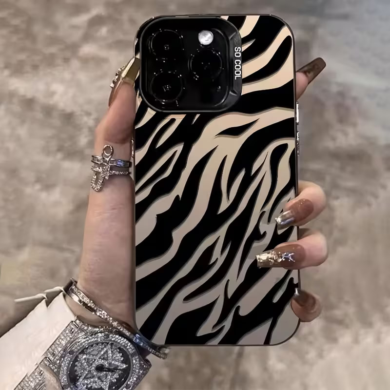 Phone Accessories Iphone - Zebra-patroon Zwarte Geavanceerde IMD Stootvaste Hoes