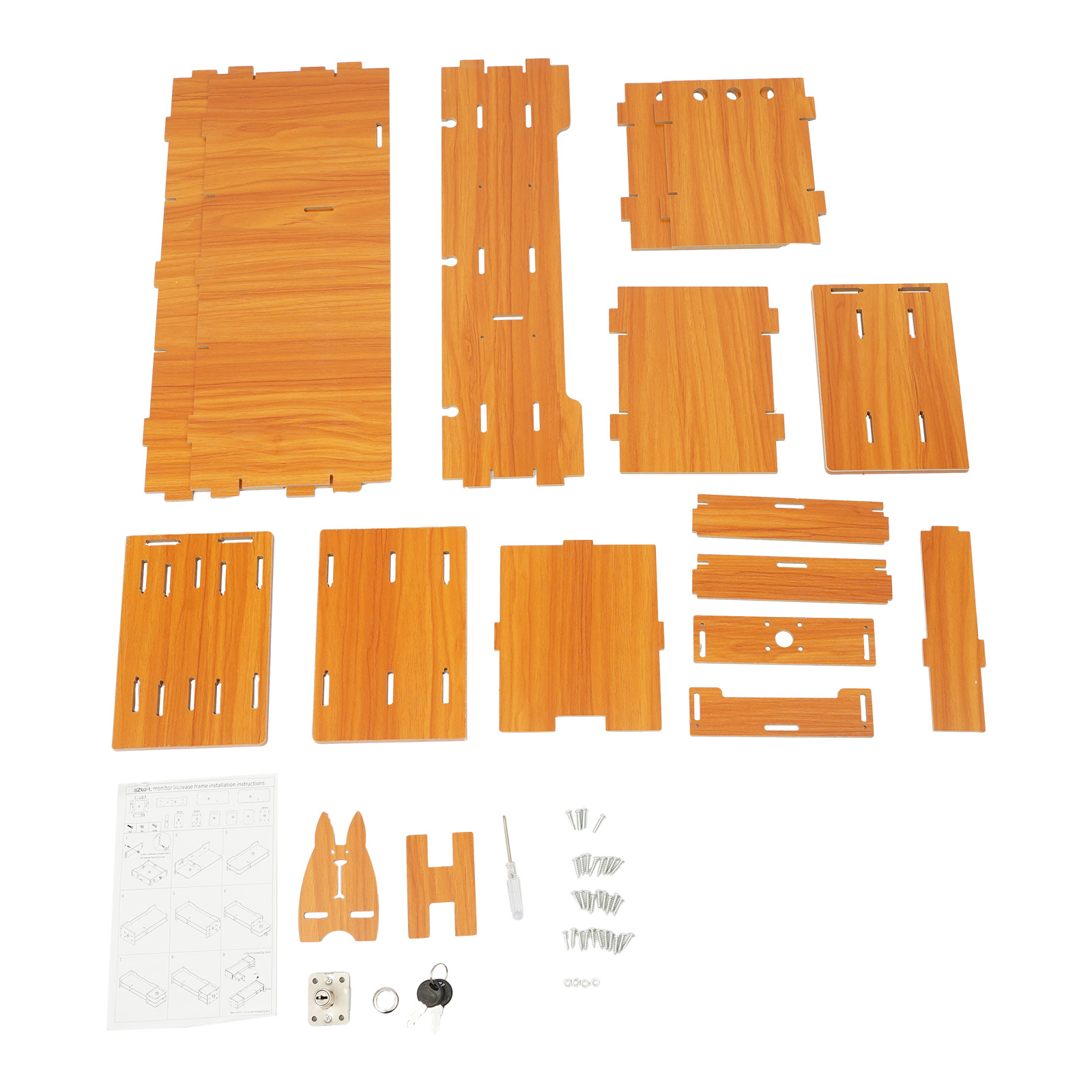 Phone Accessories Cabinet - Ergonomische MDF monitorstandaard met 3 afsluitbare