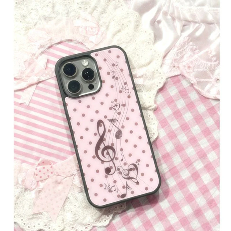 Koreaanse roze bruine polkadot - Y2K Phone Accessories recensie en prijs