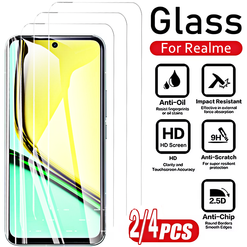 2/4PCS Front Gehard Glas voor  - Realme C67 recensie en prijs